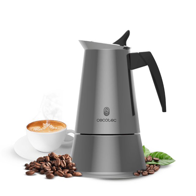 Cafetière italienne Piccolina 900 en acier inoxydable de haute qualité idéale pour 10 tasses de café.