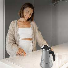 Cafetière italienne Piccolina 900 en acier inoxydable de haute qualité idéale pour 10 tasses de café.