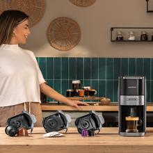 FreeStyle Compact Dark Sehr kompakte 5-in-1-Espressomaschine. Geeignet für gemahlenen Kaffee, Dolce Gusto, Nespresso, ESE-Pod und Senseo.