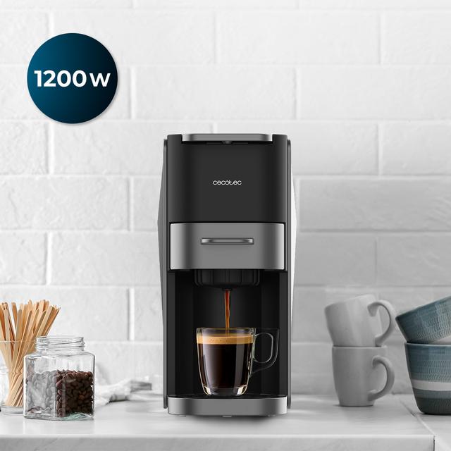 FreeStyle Compact Dark Sehr kompakte 5-in-1-Espressomaschine. Geeignet für gemahlenen Kaffee, Dolce Gusto, Nespresso, ESE-Pod und Senseo.