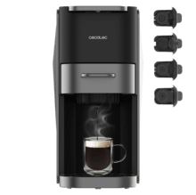 FreeStyle Compact Dark Macchina del caffè espresso compatta, 4 in 1. Adatta per caffè macinato, Dolce Gusto, Nespresso e Senseo.