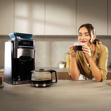 Coffee 66 Grind & Brew Macchina per caffè americano digitale da 12 tazze con finitura in acciaio inossidabile, macinacaffè integrato e intensificatore di aroma.