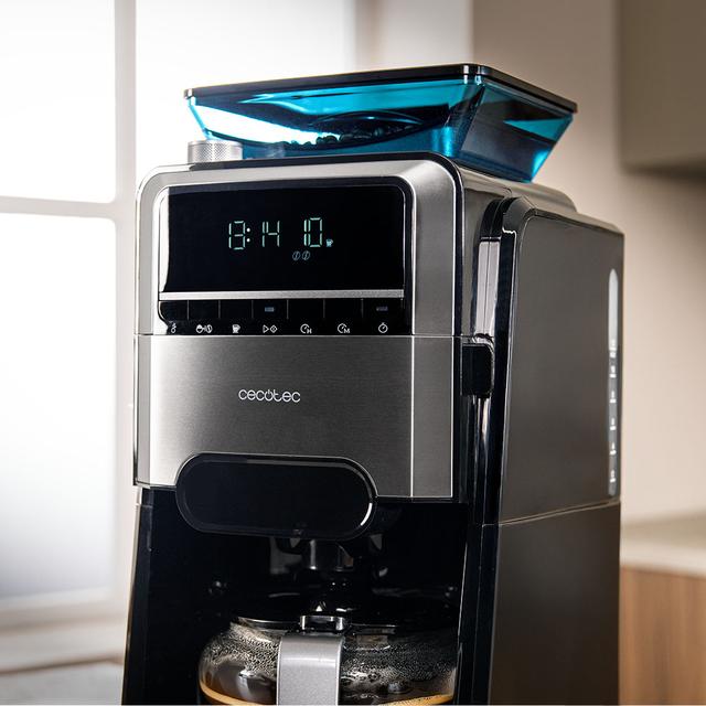Coffee 66 Grind & Brew Macchina per caffè americano digitale da 12 tazze con finitura in acciaio inossidabile, macinacaffè integrato e intensificatore di aroma.