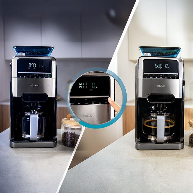 Coffee 66 Grind & Brew Macchina per caffè americano digitale da 12 tazze con finitura in acciaio inossidabile, macinacaffè integrato e intensificatore di aroma.