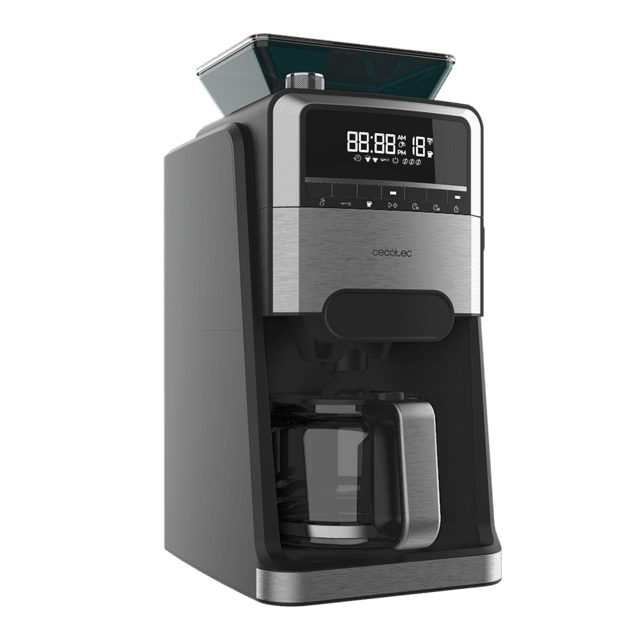 Coffee 66 Grind & Brew Macchina per caffè americano digitale da 12 tazze con finitura in acciaio inossidabile, macinacaffè integrato e intensificatore di aroma.