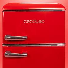 Bolero CoolMarket 2D Origin 86 Red E Mini frigorífico retro de dos puertas rojo de 89,3cm de alto y 48,7 de ancho con capacidad de 86L, clase energética E, LED interior y tirador cromado.