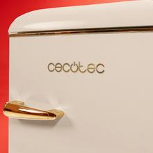 Bolero CoolMarket 2D Origin 86 Beige E Mini frigorífico retro de dos puertas beige de 89,3cm de alto y 48,7 de ancho con capacidad de 86L, clase energética E, LED interior y tirador cromado gold.