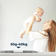 Nana BabyCare SmartWeight Báscula de bebé que mide hasta 40 kg, con metro incorporado (hasta 60 cm), apagado automático, función de tara y hold y pantalla LED.