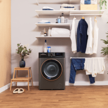 Bolero DressCode 10610 Inverter Steel A Lave-linge à chargement frontal steel, avec une capacité de 10 kg, 1400 tr/min, classe A, Steam Max, moteur Inverter Plus, 15 programmes, OnSmart, Fuzzy Logic, Smooth Wash, Stop&Go, joint antibactérien et Drum Clean.