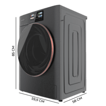 Bolero DressCode 10950 Autodose Inverter 3D Steel A Lavadora Autodosis de carga frontal steel de 10 kg de capacidad, 1400 rpm y clase A, con diseño Core Matrix Screen 9,2" y Core Body, 13 programas, Motor Inverter Plus, SteamMax, Sanitize, OnSmart, Fuzzy Logic, Smooth Wash, puerta XXL y luz interior.