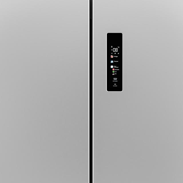 Bolero CoolMarket 4D 601 Inox E Frigorífico de 4 Puertas acero inoxidable, Capacidad de 601 Litros, Ancho de 90.5 cm alto de 177.5 cm, Sistema de conservación NoFrost, Metal Cooling, Cajón Control de Humedad y Cajón convertible, Motor Inverter Plus silencioso y de bajo consumo, Display digital exterior, Clasificación energética Clase E, Funciones Fast Cooling y Fast Freezing, Alarma de puerta Abierta y Alarma temperatura y mal funcionamiento, Modo ECO