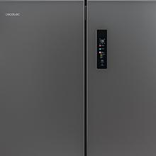 Bolero CoolMarket 4D 601 Dark E Réfrigérateur-congélateur à 4 portes en acier inoxydable foncé, capacité de 601 litres, largeur 90,5 cm et hauteur 177,5 cm, système de conservation NoFrost, Metal Cooling, bac de contrôle de l'humidité et bac convertible, moteur Inverter Plus silencieux et économe en énergie, écran numérique externe, classe énergétique E, fonctions Fast Cooling et Fast Freezing, alarme de porte ouverte et alarme de température et de dysfonctionnement, mode ECO