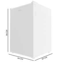 Bolero CoolMarket TT 133 L White Mini frigorífico blanco de 83,5 cm de alto y 55,1 cm de ancho con capacidad de 133L, clase energética E, Crisper Box, Luz LED interior, función defrost y control temperatura mecánico.