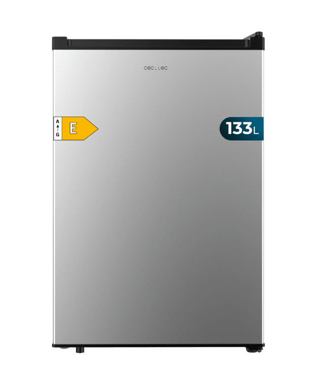 Bolero CoolMarket TT 133 L Inox Mini frigorífico inox de 83,5 cm de alto y 55,1 cm de ancho con capacidad de 133L, clase energética E, Crisper Box, Luz LED interior, función defrost y control temperatura mecánico.