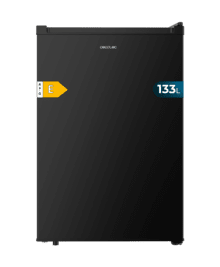 Bolero CoolMarket TT 133 L Black Mini frigorífico negro de 83,5 cm de alto y 55,1 cm de ancho con capacidad de 133L, clase energética E, Crisper Box, Luz LED interior, función defrost y control temperatura mecánico.