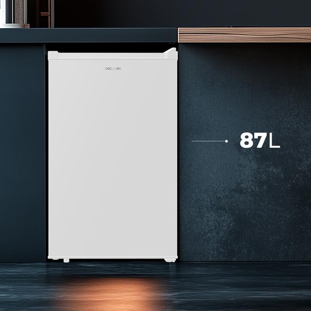 Bolero CoolMarket TF 87 White Congelador de mesa vertical branco de 83,6 cm de altura e 50,6 cm de largura com grande capacidade de 87L e classe energética E.