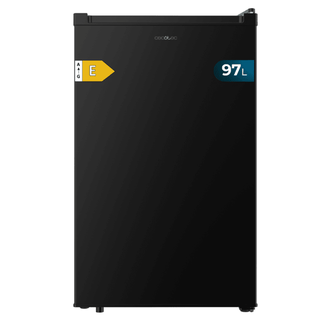 Bolero CoolMarket TF 97 Black Freezer vertical de mesa preto medindo 83,5 cm de altura e 55,1 cm de largura com grande capacidade de 97L e classe energética E.