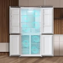 Bolero CoolMarket 4D 436 Inox E Frigorífico 4 puertas inox, 183cm alto y 83,6cm ancho, capacidad 436L, compresor Inverter Plus, Total No Frost, Alarma de puerta abierta, clase energética E. Además, cuenta con distintos modos como Fast Cooling y Fast Freezing, así como sistemas como MultiAirFlow, Metal Cooling y modo vacaciones.