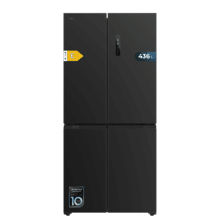 Bolero CoolMarket 4D 436 Dark E Frigorífico 4 puertas inox oscuro, 183cm alto y 83,6cm ancho, capacidad 436L, compresor Inverter Plus, Total No Frost, Alarma de puerta abierta, clase energética E. Además, cuenta con distintos modos como Fast Cooling y Fast Freezing, así como sistemas como MultiAirFlow, Metal Cooling y modo vacaciones.