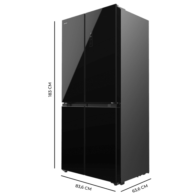 Bolero CoolMarket 4D 436 Black Glass E Frigoríficos 4 portas