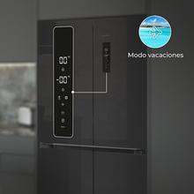 Bolero CoolMarket 4D 436 Black Glass E Frigorífico 4 puertas cristal negro, 183cm alto y 83,6cm ancho, capacidad 436L, compresor Inverter Plus, Total No Frost, Alarma de puerta abierta, clase energética E. Además, cuenta con distintos modos como Fast Cooling y Fast Freezing, así como sistemas como MultiAirFlow, Metal Cooling y Modo Vacaciones.