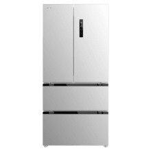 Bolero CoolMarket FD 436 Inox E Frigorífico puerta francesa inox, 183 cm de alto y 83,6 cm de ancho, capacidad 463L, compresor Inverter Plus, Total No Frost, clase energética E. Además, cuenta con distintos modos como Fast Cooling y Fast Freezing, así como sistemas como MultiAirFlow, Metal Cooling y modo vacaciones.