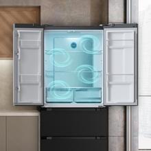 Bolero CoolMarket FD 436 Dark E Geladeira Dark 4 portas estilo francês, com grande capacidade de 510 L, 183 cm de altura, 84 cm de largura, classe energética E e inverter mais compressor. Além disso, possui diversos modos como Fast Cooling e Fast Freezing, além de sistemas como MultiAirFlow, Total NoFrost, Metal Cooling e Vacation Mode.