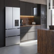 Bolero CoolMarket FD 436 WD Inox E Frigorífico puerta francesa inox con dispensador de agua, 183 cm de alto y 83,6 cm de ancho, capacidad 463L, compresor Inverter Plus, Total No Frost, clase energética E. Además, cuenta con distintos modos como Fast Cooling y Fast Freezing, así como sistemas como MultiAirFlow, Metal Cooling y modo vacaciones.