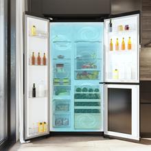 Bolero CoolMarket TDW 548 Black Glass E Frigorífico 3 puertas cristal negro con vinoteca, 183 cm alto, 91,1 cm ancho y 70,6cm profundo, capacidad 548L, compresor Inverter Plus, Total No Frost, clase energética E. Además, cuenta con distintos modos como Fast Cooling y Fast Freezing, así como sistemas como MultiAirFlow, Metal Cooling y modo vacaciones.