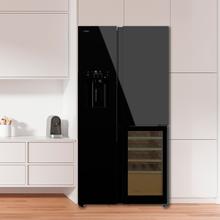 Bolero CoolMarket TDW 529 WID Black Glass E Frigorífico 3 puertas cristal negro con vinoteca y Icemaker, 183 cm alto, 91,1 cm ancho y 70,6cm profundo, capacidad 529L, compresor Inverter Plus, Total No Frost, clase energética E. Además, cuenta con distintos modos como Fast Cooling y Fast Freezing, así como sistemas como MultiAirFlow, Metal Cooling y modo vacaciones.