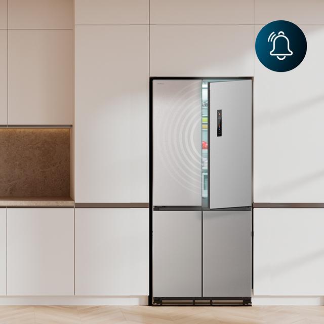 Bolero CoolMarket 4D 466 SBI Inox E Geladeira americana em aço inox com 466 L de capacidade, 193,5 x 84,4 cm, classe E, Total No Frost, Compressor Inverter Plus e Multi AirFlow; e com tecnologias Fast Cooling e FastFreezing, modo Smart e gaveta conversível Fresh Zone Plus