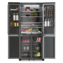 Bolero CoolMarket 4D 466 SBI Inox E Frigorífico americano acero Inoxidable de 466 L de capacidad, 193,5 x 84,4 cm, clase E, Total No Frost, Compresor Inverter Plus y Multi AirFlow; y con tecnologías Fast Cooling y FastFreezing, y el modo Smart y cajón convertible Fresh Zone Plus