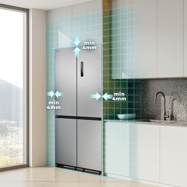 Bolero CoolMarket 4D 466 SBI Inox E Frigorífico americano acero Inoxidable de 466 L de capacidad, 193,5 x 84,4 cm, clase E, Total No Frost, Compresor Inverter Plus y Multi AirFlow; y con tecnologías Fast Cooling y FastFreezing, y el modo Smart y cajón convertible Fresh Zone Plus