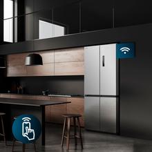 Bolero CoolMarket 4D 466 SBI Inox E Réfrigérateur américain en acier inoxydable d'une capacité de 466 L, 193,5 x 84,4 cm, classe E, Total No Frost, compresseur Inverter Plus et Multi AirFlow ; et avec les technologies Fast Cooling et FastFreezing, le mode Smart et le tiroir convertible Fresh Zone Plus