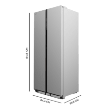 Bolero CoolMarket SBS 436 SBI Inox E Geladeira americana em aço inox com 436 L de capacidade, 184,8 x 84,4 cm, classe E, Total No Frost, Compressor Inverter Plus e Multi AirFlow; e com tecnologias Fast Cooling e Fast Freezing, e gaveta conversível Smart Mode e Fresh Zone Plus