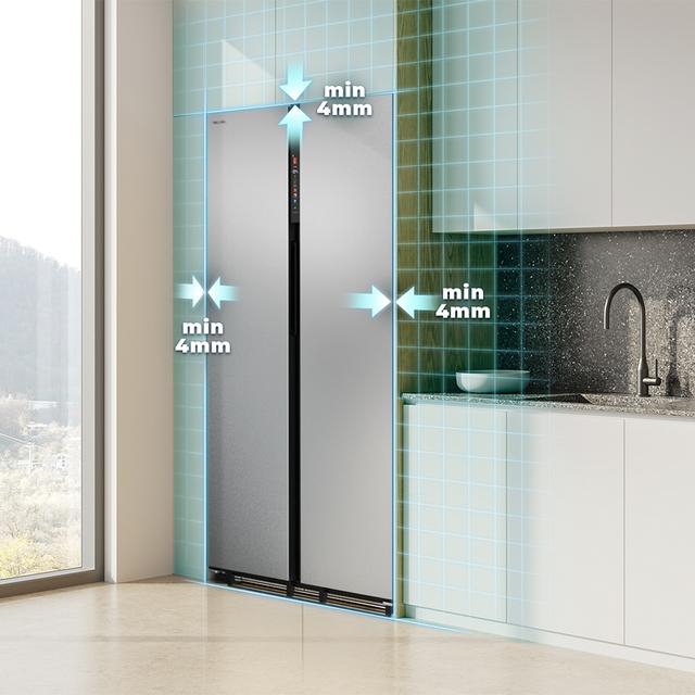 Frigorífico americano acero Inoxidable de 436 L de capacidad, 184,8 x 84,4 cm, clase E, Total No Frost, Compresor Inverter Plus y Multi AirFlow; y con tecnologías Fast Cooling y Fast Freezing, y  el Modo Smart y cajón convertible Fresh Zone Plus