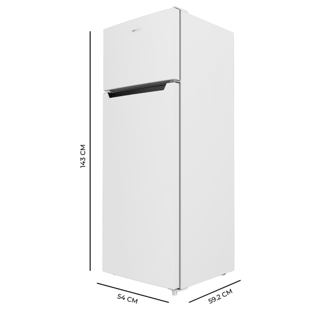 Bolero CoolMarket 2D 211 White E Frigorífico de dos puertas blanco, 143 de alto y 54 de ancho, 211 litros, Defrost, clase energética E y con modo Fast Freezing