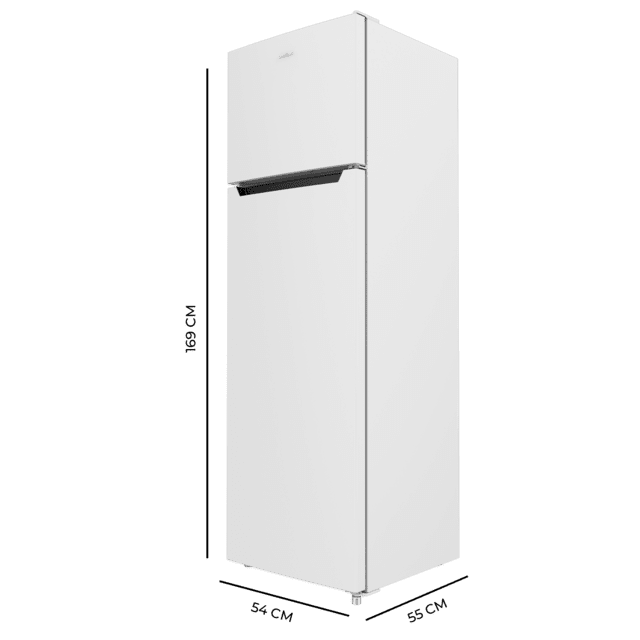 Bolero CoolMarket 2D 261 White E Frigorífico de dos puertas blanco, 169 de alto y 54 de ancho, 261 litros, Defrost, clase energética E y con modo Fast Freezing