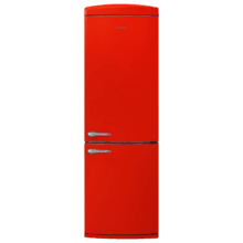 Bolero CoolMarket Combi Origin 294+ Red E Frigorífico retro combi rojo, 190cm de alto y 60 de ancho, capacidad 294L, Total No Frost, clase energética E, Multi Cooling, Ultra Fresh, Convertible Box, Multi Air Flow, Fast Freezing, Modo Eco, Botellero y Alarma en puerta..