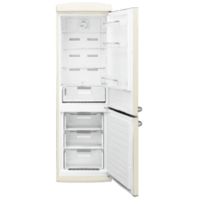 Bolero CoolMarket Combi Origin 294+ Beige E Frigorífico retro combi beige, 190cm de alto y 60 de ancho, capacidad 294L, Total No Frost, clase energética E, Multi Cooling, Ultra Fresh, Convertible Box, Multi Air Flow, Fast Freezing, Modo Eco, Botellero y Alarma en puerta.