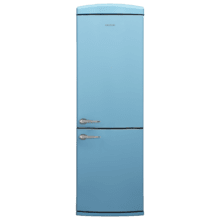 Bolero CoolMarket Combi Origin 294+ Blue E Frigorífico retro combi azul, 190cm de alto y 60 de ancho, capacidad 294L, Total No Frost, clase energética E, Multi Cooling, Ultra Fresh, Convertible Box, Multi Air Flow, Fast Freezing, Modo Eco, Botellero y Alarma en puerta.