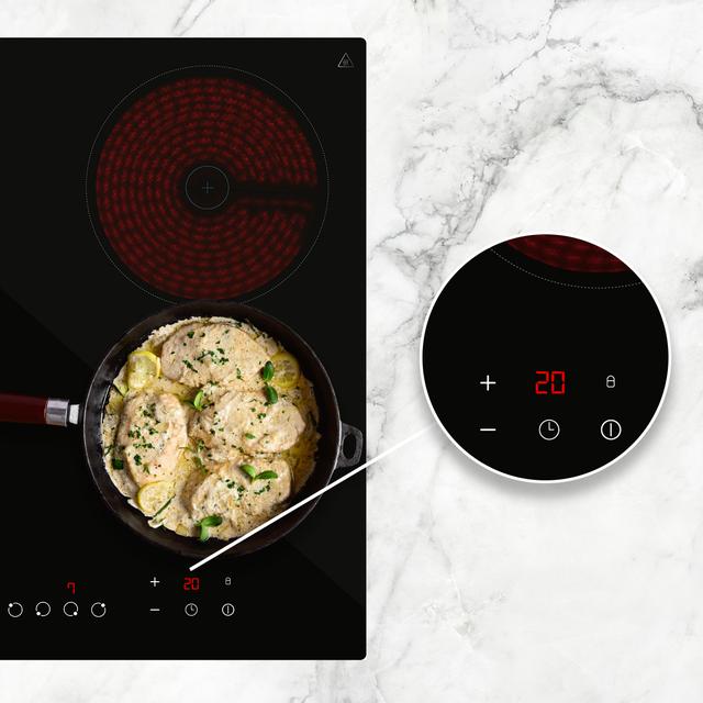 Bolero Squad V 4001 Plaque de cuisson vitrocéramique à 4 foyers, 9 niveaux, puissance maximale de 6000 W et touch control.