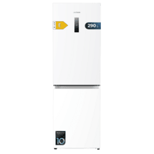 Bolero CoolMarket Combi 290 White Frigorífico combinado branco com 185 cm de altura e 59,5 cm de largura, com 290 litros de capacidade, Total No Frost, classe E e 1 gaveta para produtos frescos, adaptando-se a todas as suas necessidades.