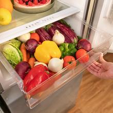 Bolero CoolMarket Combi 290 Inox Frigorífico combi inox de 185cm alto y 59,5cm de ancho con 290 litros de capacidad, total nofrost, clase E y 1 cajón para los productos frescos, Fast Cooling y y Fast Freezing, Modo Smart y Modo Vacaciones.