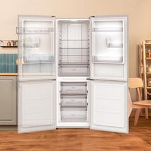 Bolero CoolMarket Combi 290 Inox Frigorífico combi inox de 185cm alto y 59,5cm de ancho con 290 litros de capacidad, total nofrost, clase E y 1 cajón para los productos frescos, Fast Cooling y y Fast Freezing, Modo Smart y Modo Vacaciones.