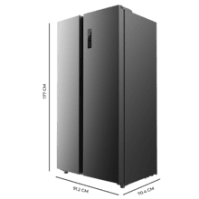 Bolero CoolMarket SBS 562 Dark D Frigorífico americano con 562 litros de capacidad, 177x91 cm, Clase D, NoFrost, Compresor Inverter, Display en puerta, Fast Freezing, Modo Smart, MultiAirFlow