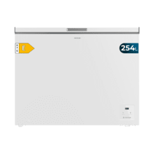 Bolero CoolMarket Chest 254 White E Cogelador horizontal blanco, 83,5cm alto y 104cm ancho, con 254 L de capacidad, compresor Inverter Plus, conversible a frigorífico, clase energética E y con modo Fast Freezing