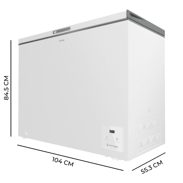 Bolero CoolMarket Chest 254 White E Congelador horizontal branco, 83,5cm de altura e 104cm de largura, com capacidade de 254 L, compressor Inverter Plus, conversível em refrigerador, classe energética E e com modo Fast Freezing