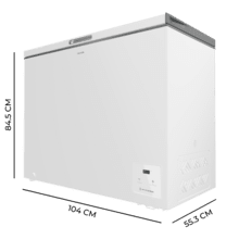 Bolero CoolMarket Chest 254 White E Cogelador horizontal blanco, 83,5cm alto y 104cm ancho, con 254 L de capacidad, compresor Inverter Plus, conversible a frigorífico, clase energética E y con modo Fast Freezing