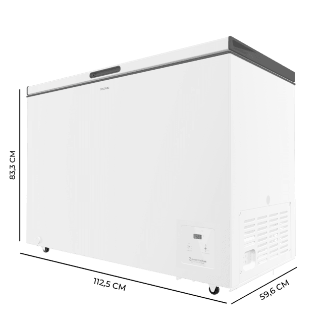 Bolero CoolMarket Chest 299 white E Cogelador horizontal blanco, 84,5cm alto y 111,5cm ancho, con 299 L de capacidad, compresor Inverter Plus, conversible a frigorífico, clase energética E y con modo Fast Freezing